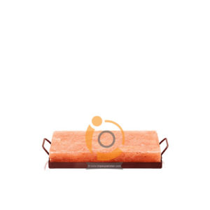 Himalayan Salt Slab With Metal Wrought Iron Holder 12x8x1.5 Inches