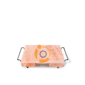 Himalayan Salt Slab With Stainless Steel Holder 12x8x2 Inches