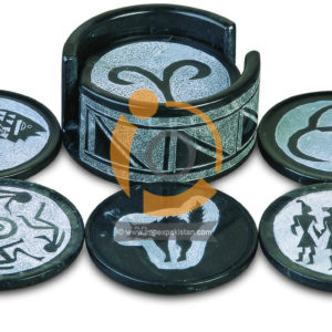 OnyxMarble Carving Coaster Set