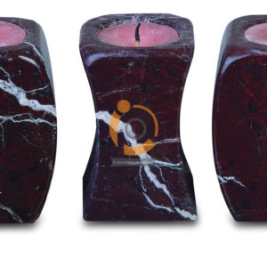 OnyxMarble Curved Candle Holder 3 Pieces Set