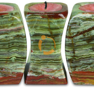 OnyxMarble Curved Candle Holder 3 Pieces Set