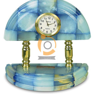 OnyxMarble D Shape Colored Patchwork Clock