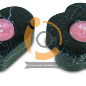 OnyxMarble Heart Flower Candle Holder