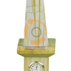 OnyxMarble Obelisk Shape Clock