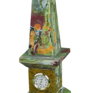 OnyxMarble Obelisk Shape Clock