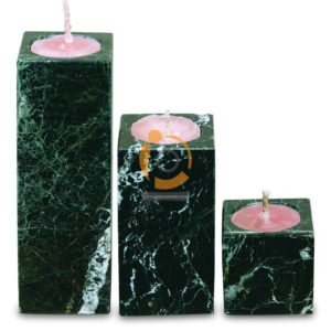 OnyxMarble Rectangle Shape Candle Holder 3 Pieces Set