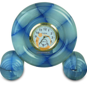 OnyxMarble Round Shape Colored Patchwork Clock