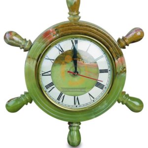 OnyxMarble Ship Wheel Shape Clock